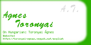 agnes toronyai business card